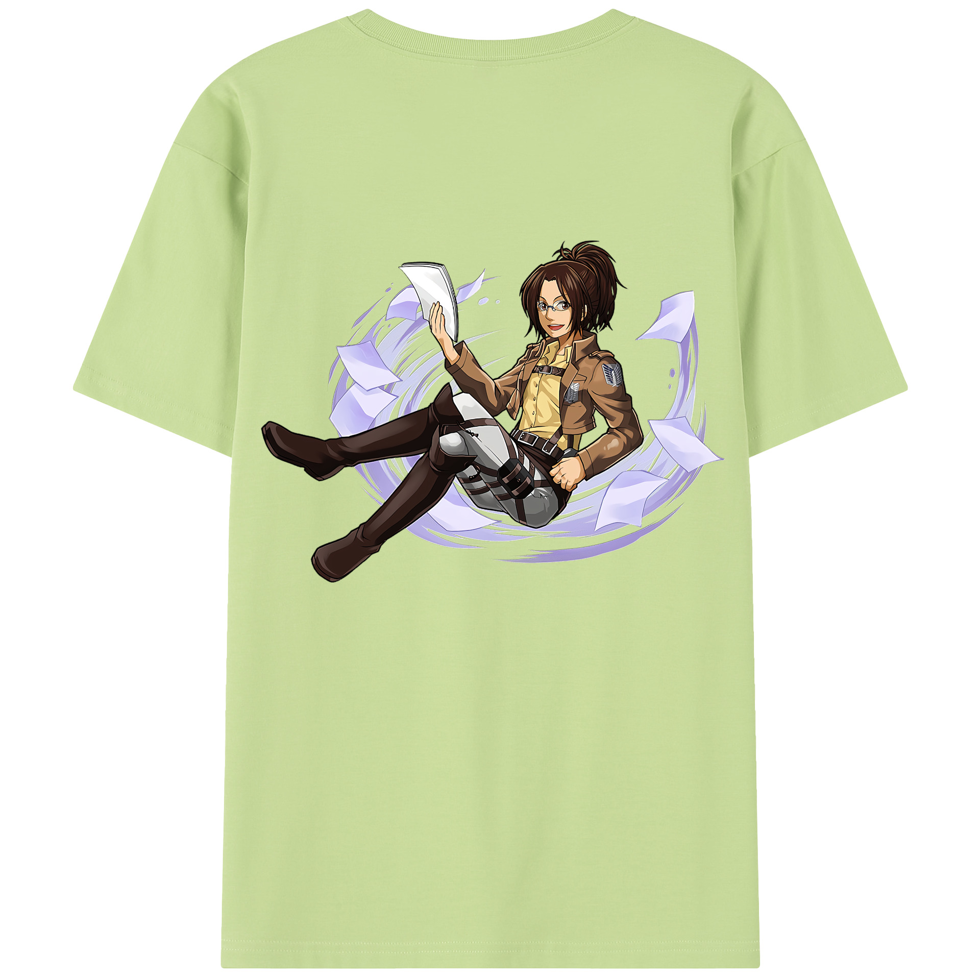 （画像用） 進撃の巨人 ハンジ·ゾエ Attack on Titan Hanji Zoe 綿100％半袖Tシャツ（背面プリント）